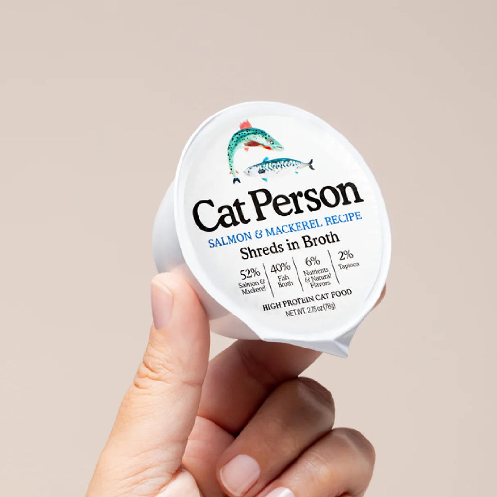 Cat Person Cat Shredded Salmon & Mackerel In Broth 2.75oz - Majestic Pet Kingdom