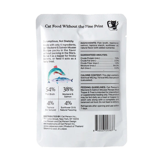Cat Person Cat Mousse Mackerel & Salmon 3oz Pouch - Majestic Pet Kingdom