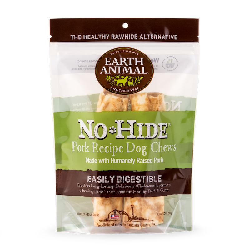 Dog Chews Earth Animal No-Hide Pork Medium Rolls 2pk 4.2oz