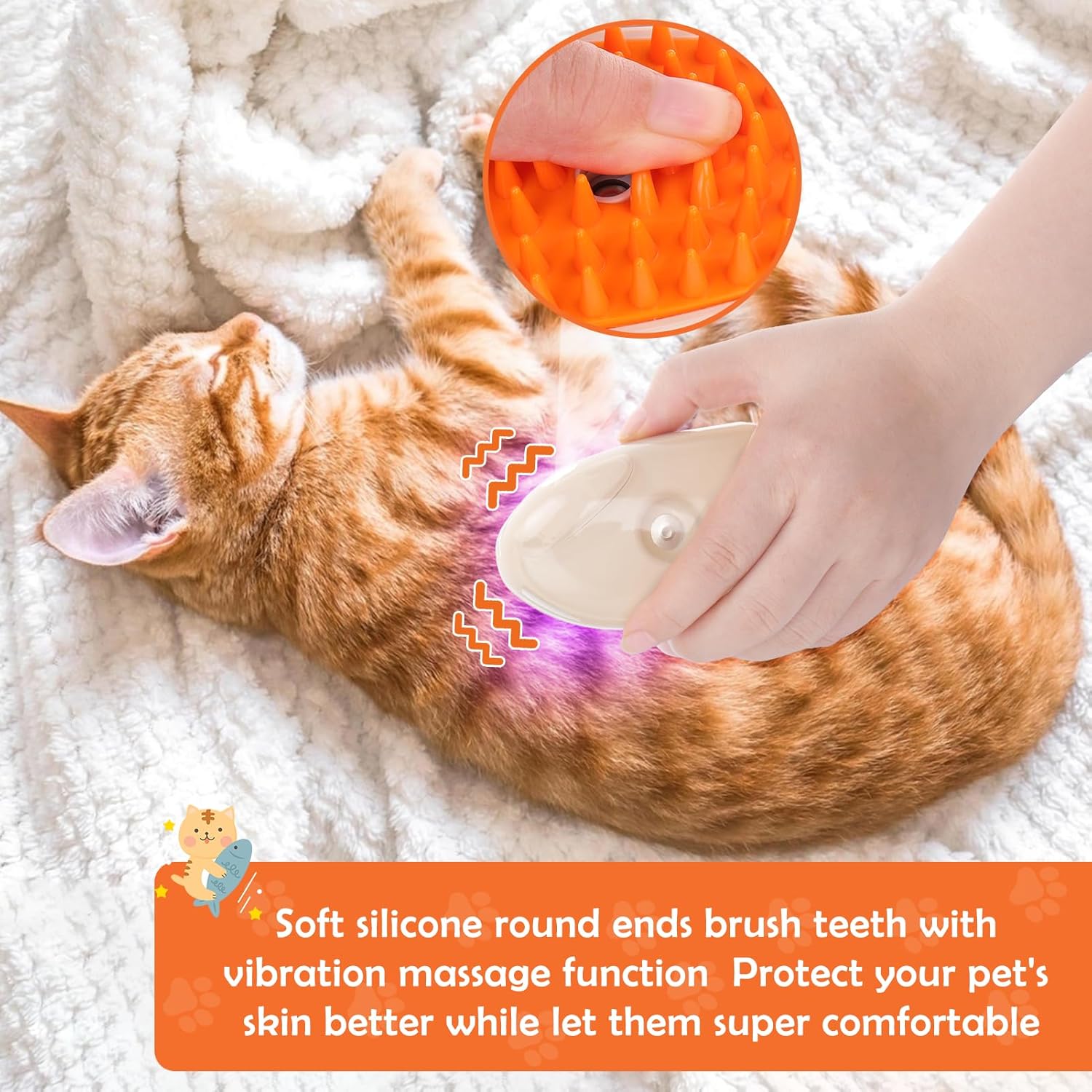 Cat Grooming Brush 4-in-1 Steamy Spray with UV Detector Comb - Detail Angle 3 | Majestic Pet Kingdom