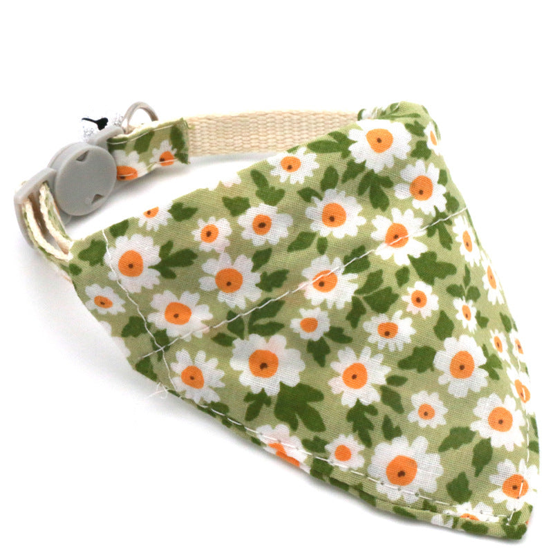 Floral Pet Bandana: Daisy Triangle Scarf Collar