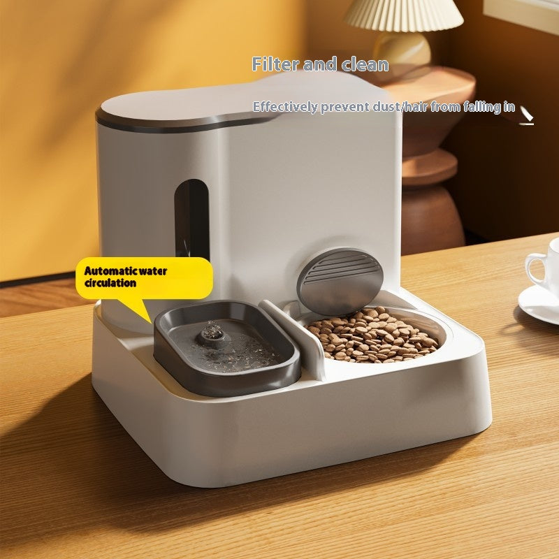 Cat Automatic Pet Feeder Water Dispenser Integrated Double Bowl Drinking Pet - Majestic Pet Kingdom