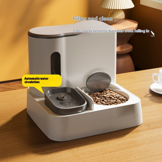 Cat Automatic Pet Feeder Water Dispenser Integrated Double Bowl Drinking Pet - Majestic Pet Kingdom