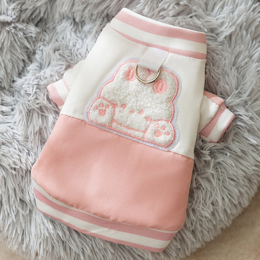 Winter Thickened Dog Clothes, Bear Baseball Jackets, Towing Cotton-padded Clothes, Autumn And Winter Warm Clothing For Small And Medium-sized Dog Pets | Purrfect Pet Kingdom