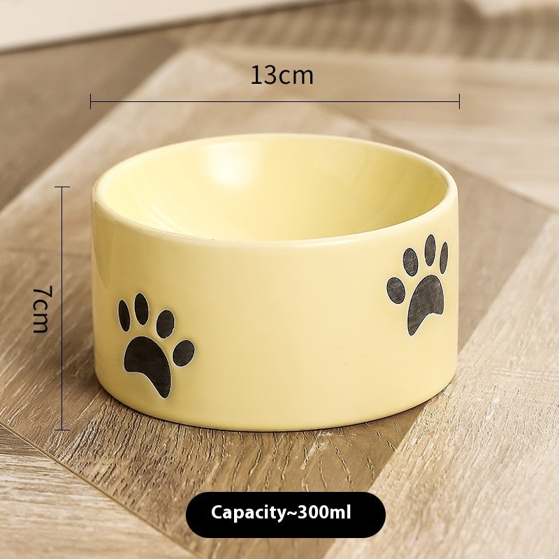 Drinking Water Neck Protection Pet Ceramic Oblique Mouth High Foot Food Basin - Majestic Pet Kingdom