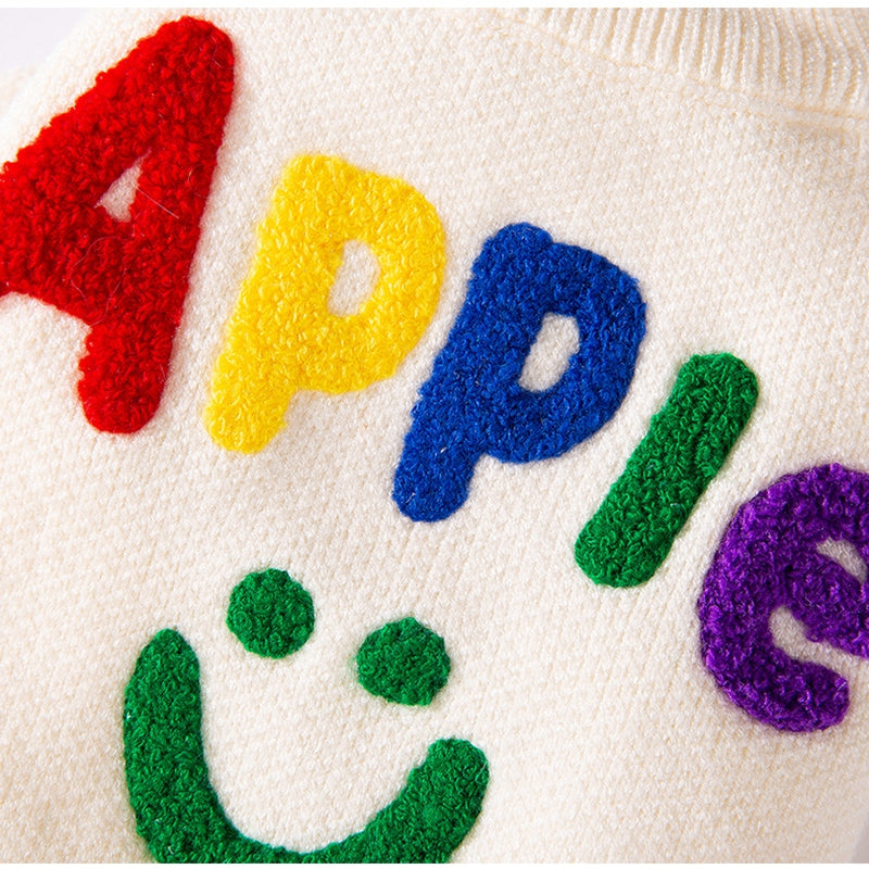 Small Dog Sweaters Knitted Pet Warm Colorful Letter Embroidery Dog Sweatshirt Winter Clothes Kitten Puppy Sweater Doggy Apparel Costumes - Majestic Pet Kingdom
