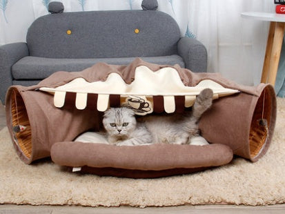 Cat Tunnel Collapsible Interactive S-Shape Indoor Play Tube