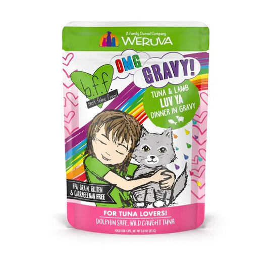 BFF OMG Adult Luv Ya Tuna and Lamb Wet Cat Pouch (3oz) - Majestic Pet Kingdom