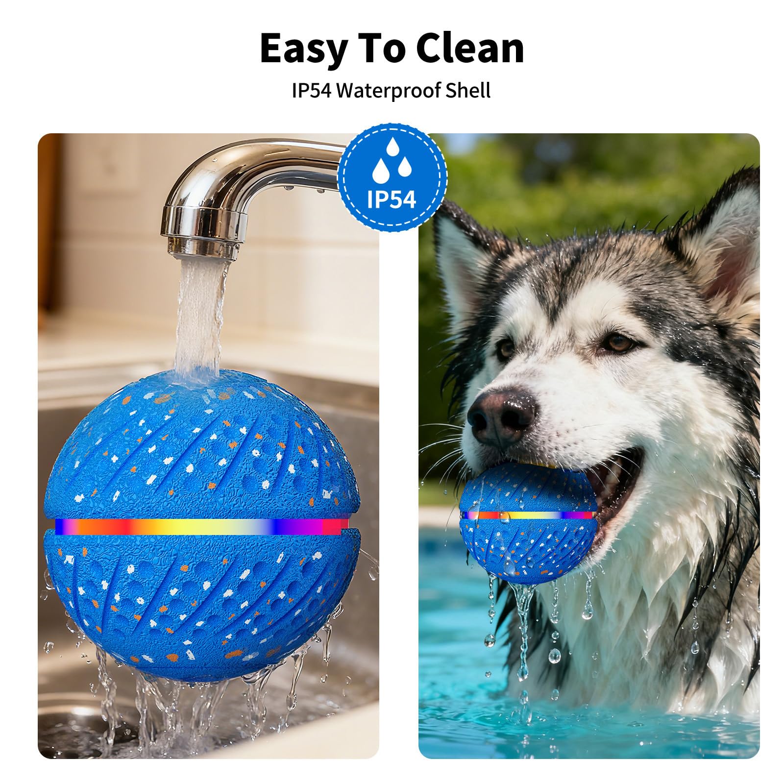 Interactive Dog Toys Ball, Smart Moving Bouncing Dog Ball With Colorful Lights, Automatic Moving, Bouncing And Rotating, E-TPU Material, Dogs Toy For Small Medium Dogs Keep Them Busy