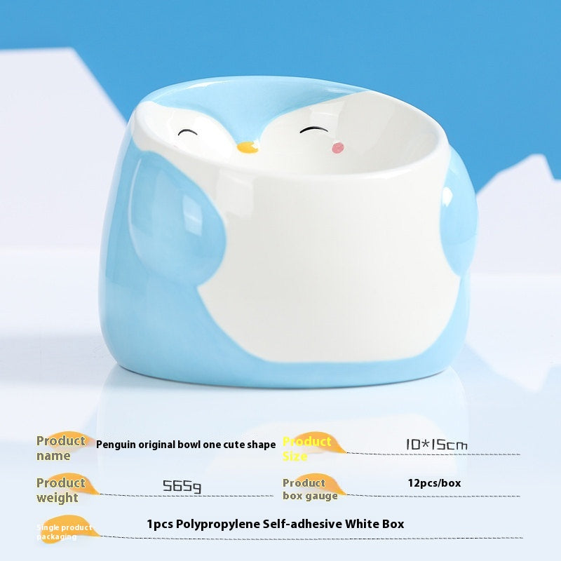 Pet Ceramic Cat Food Basin Protection Cervical Spine Oblique Mouth Tall Bowl Easy To Clean Pet Supplies - Majestic Pet Kingdom
