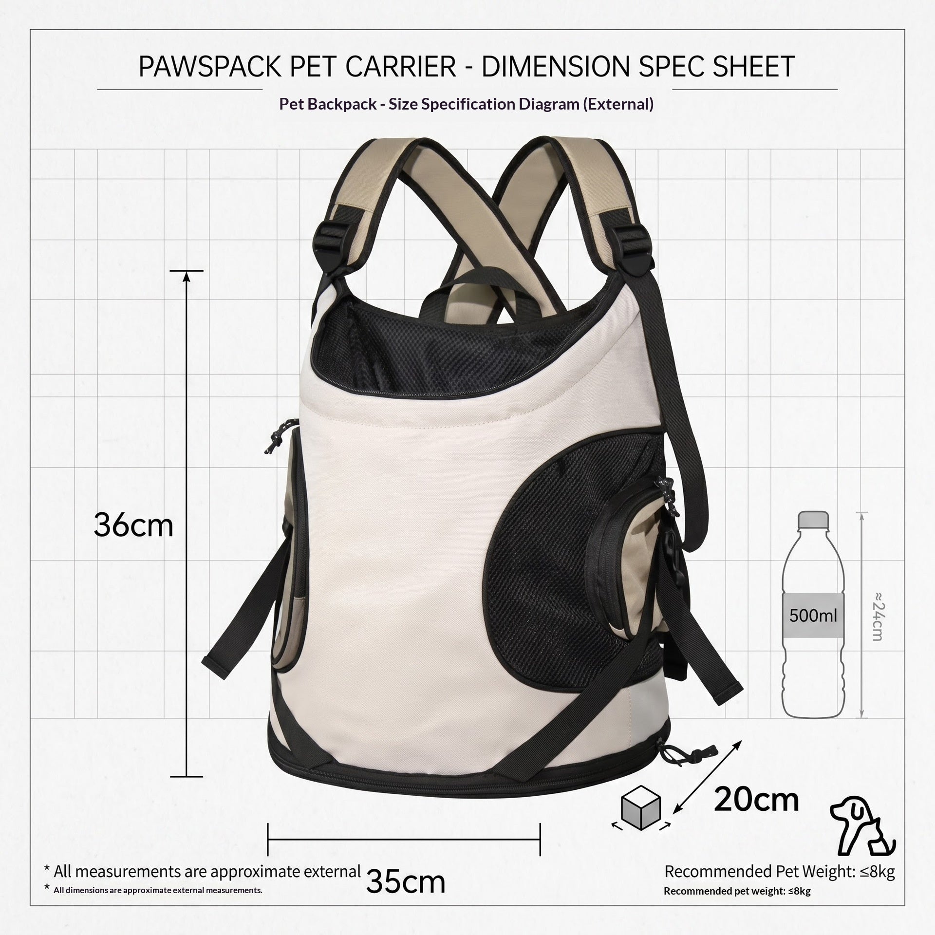 Pet Portable Breathable Cat Backpack With Shoulder Straps | Purrfect Pet Kingdom