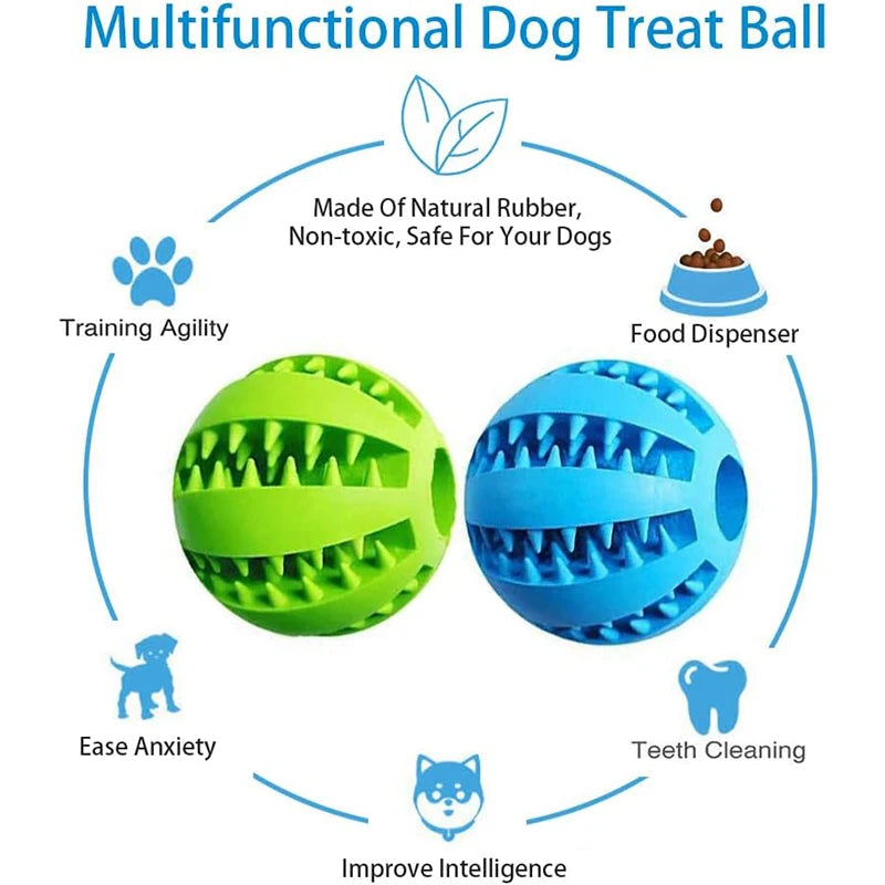 Interactive Dog Toy Ball: Rubber Food Treat Feeder