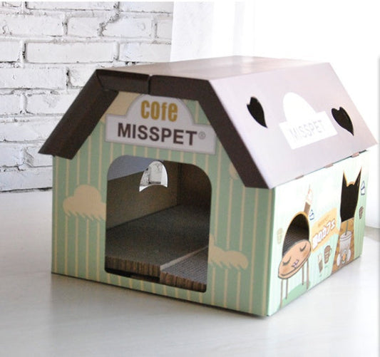 Cat Scratching House Corrugated Paper Toy - Izakaya Style