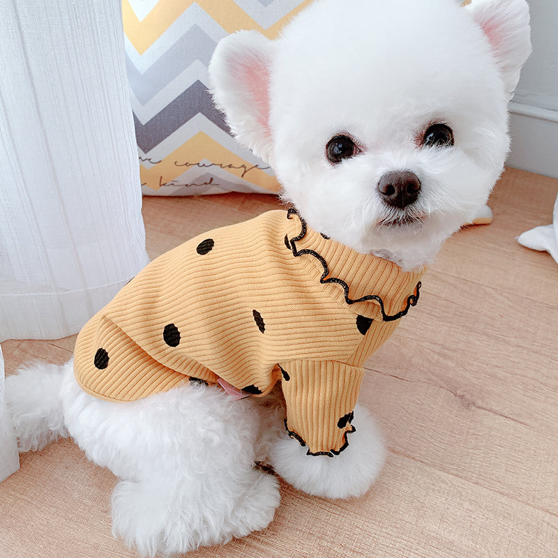 Dot turtleneck dog bottoming shirt - Majestic Pet Kingdom