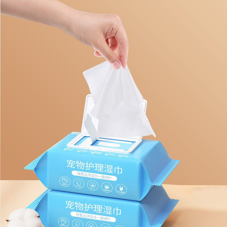 Pet Grooming Wipes No-Rinse Tear Stain Cleansing Tissues 100ct - Detail Angle 3 | Majestic Pet Kingdom