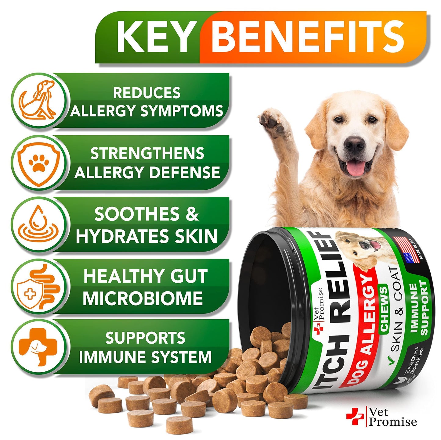 Dog Allergy Chews - Itch Relief & Immune Support 120ct