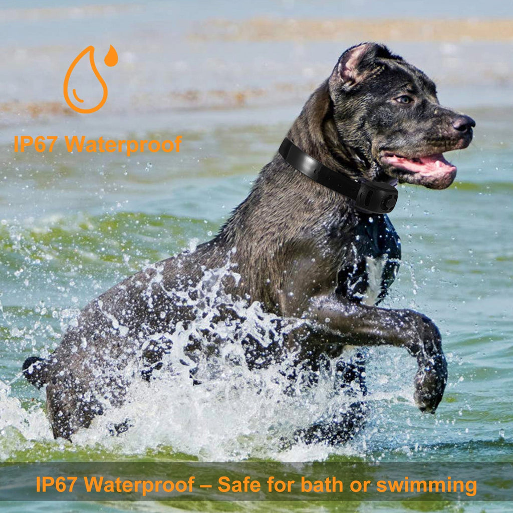 Dog Bark Collar IP67 Waterproof Rechargeable Dog Training Receiver Shock Collar Receiver with Beep Vibration Shock 9 Levels 1640ft Remote Range - Majestic Pet Kingdom