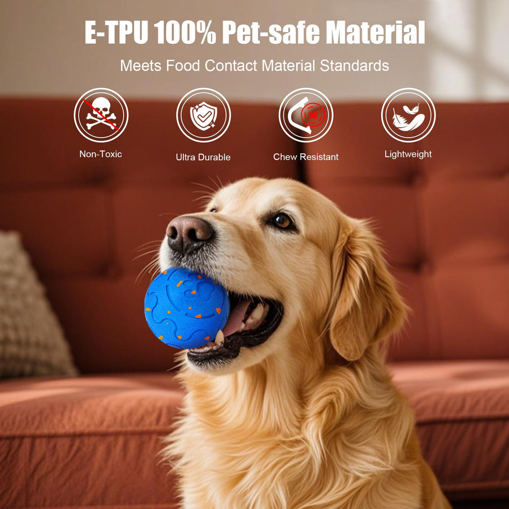 Interactive Dog Ball Toy, Smart Dog Toy For Medium And Large Dogs, Automatic Moving Rotating & Bouncing Ball, Durable E-TPU Material, IP54 Waterproof, Motion-Activated Dog Toy For Active Dogs