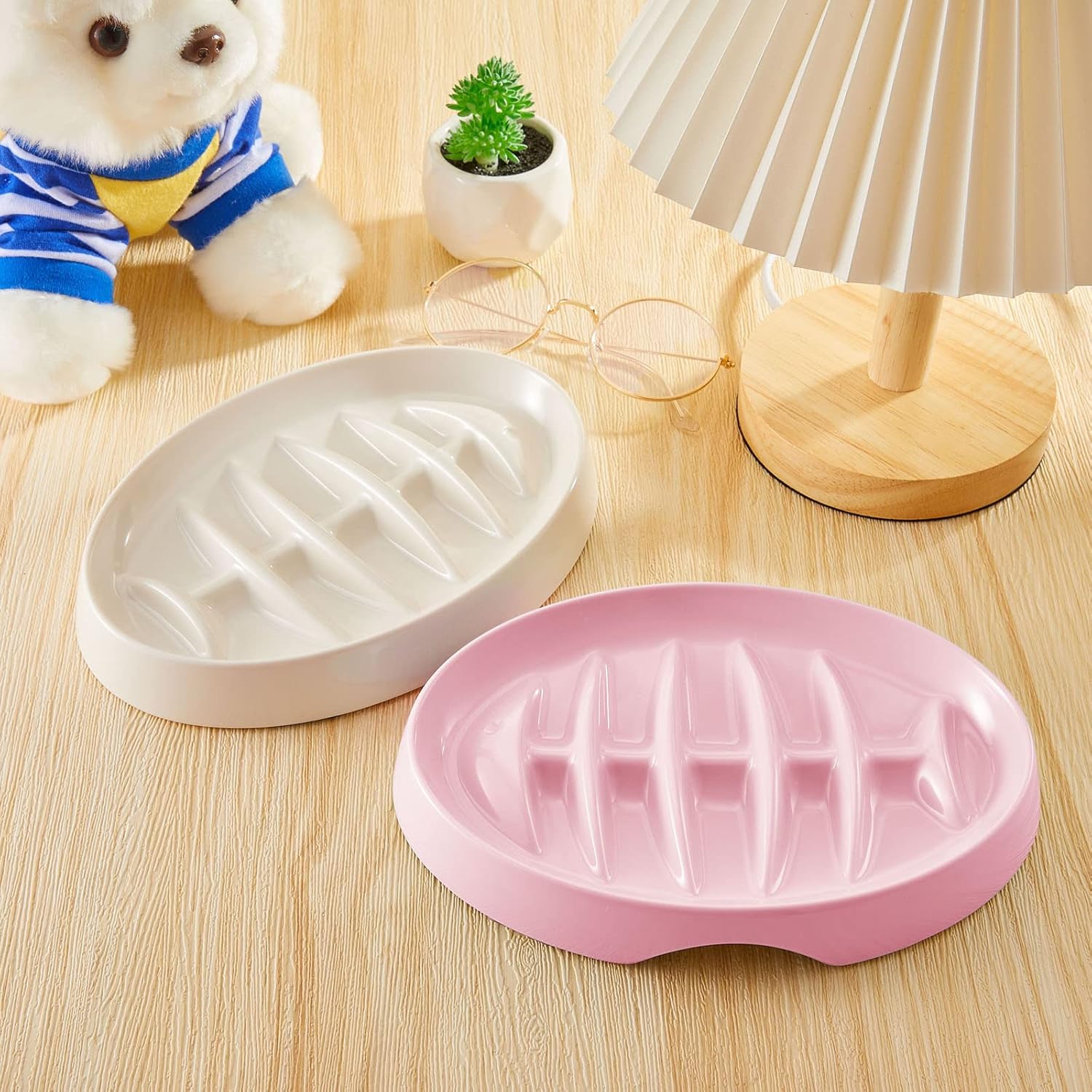 Cat Slow Feeder Bowl Slow Feed Cat Dish Fishbone Cat Slow Feeder Small Interactive Dog Feeder Dish Anti Gulping Pet Bowl For Cat And Dog Slow Eating To Against Bloat