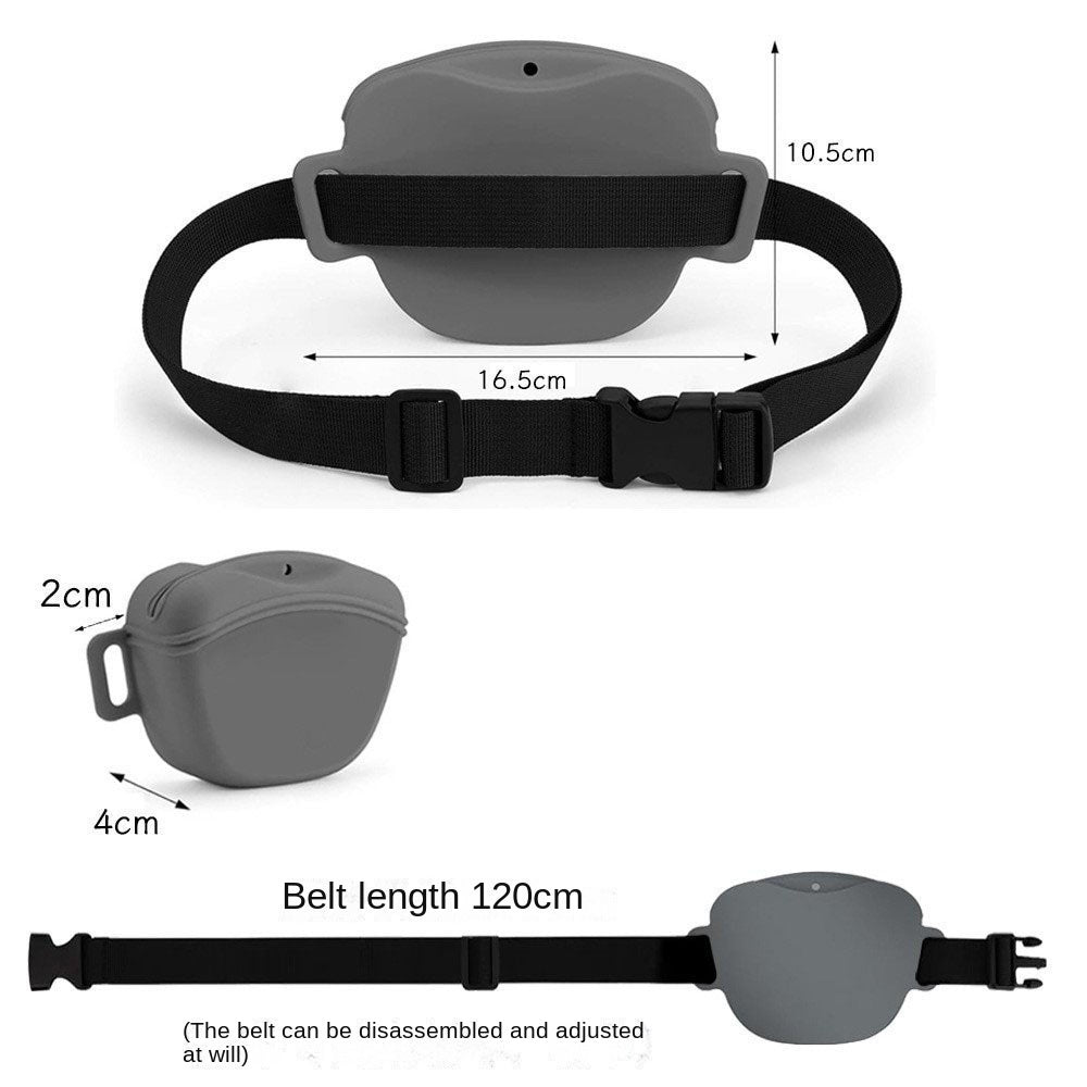 Silicone Dog Training Waist Bag Outdoor Portable Crossbody Pet Snack Pouch - Majestic Pet Kingdom