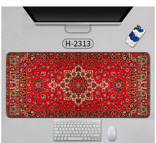 Large Persian Mouse Pad Office Carpet MousePad Natural Rubber Lockedge Anti Slip Desk Mat Laptop Office Game Accessories Pad - Main Feature View | Majestic Pet Kingdom