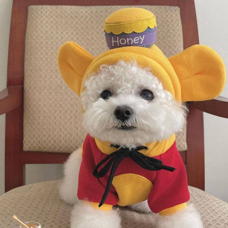 Autumn And Winter New Dog Sweater Winnie The Pooh Transfiguration Thin Cat Two-Piece Small And Medium-Sized Dog Pet Clothes - Majestic Pet Kingdom