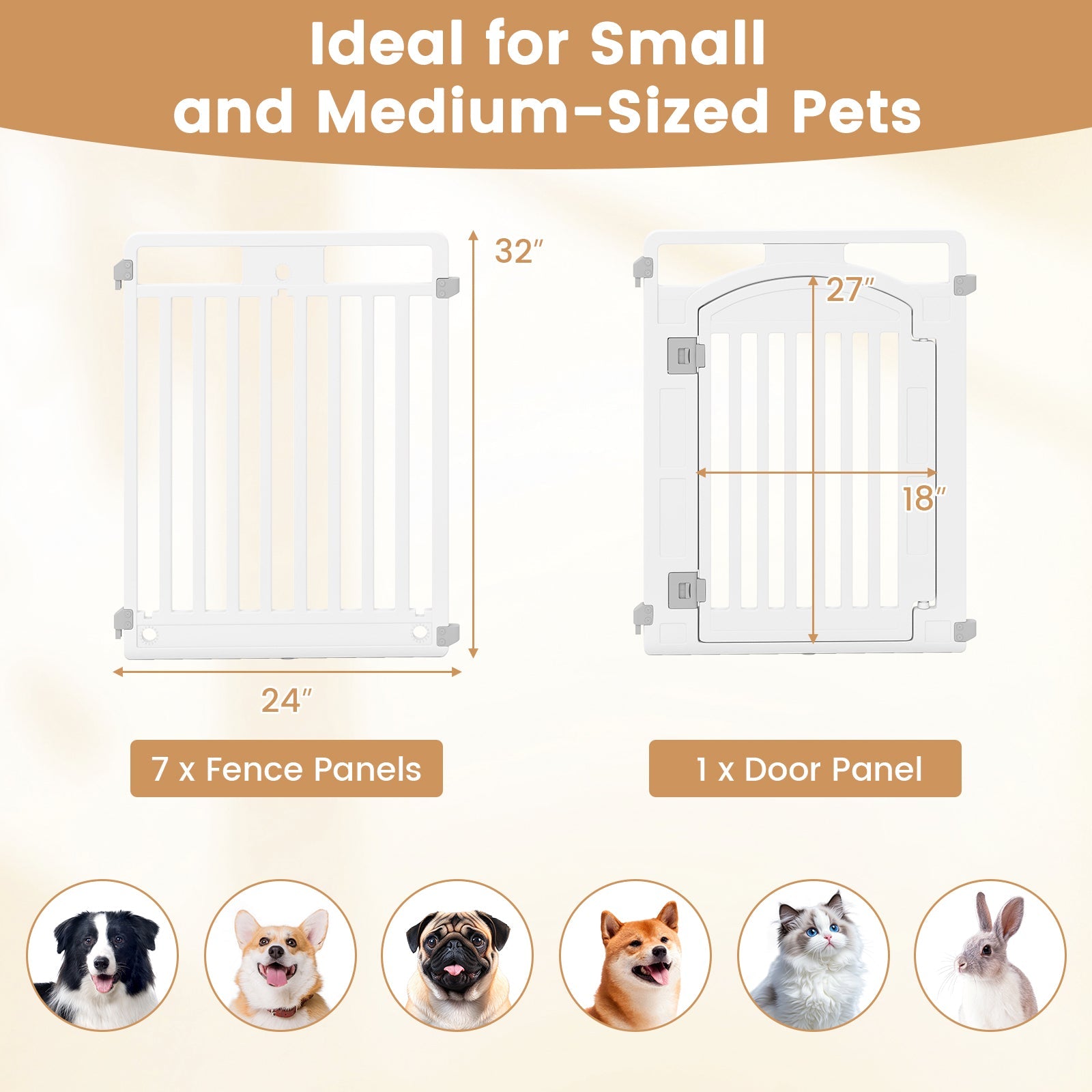 Dog Playpen 8-Panel Tall Plastic Exercise Pen Indoor Outdoor - Detail Angle 4 | Majestic Pet Kingdom