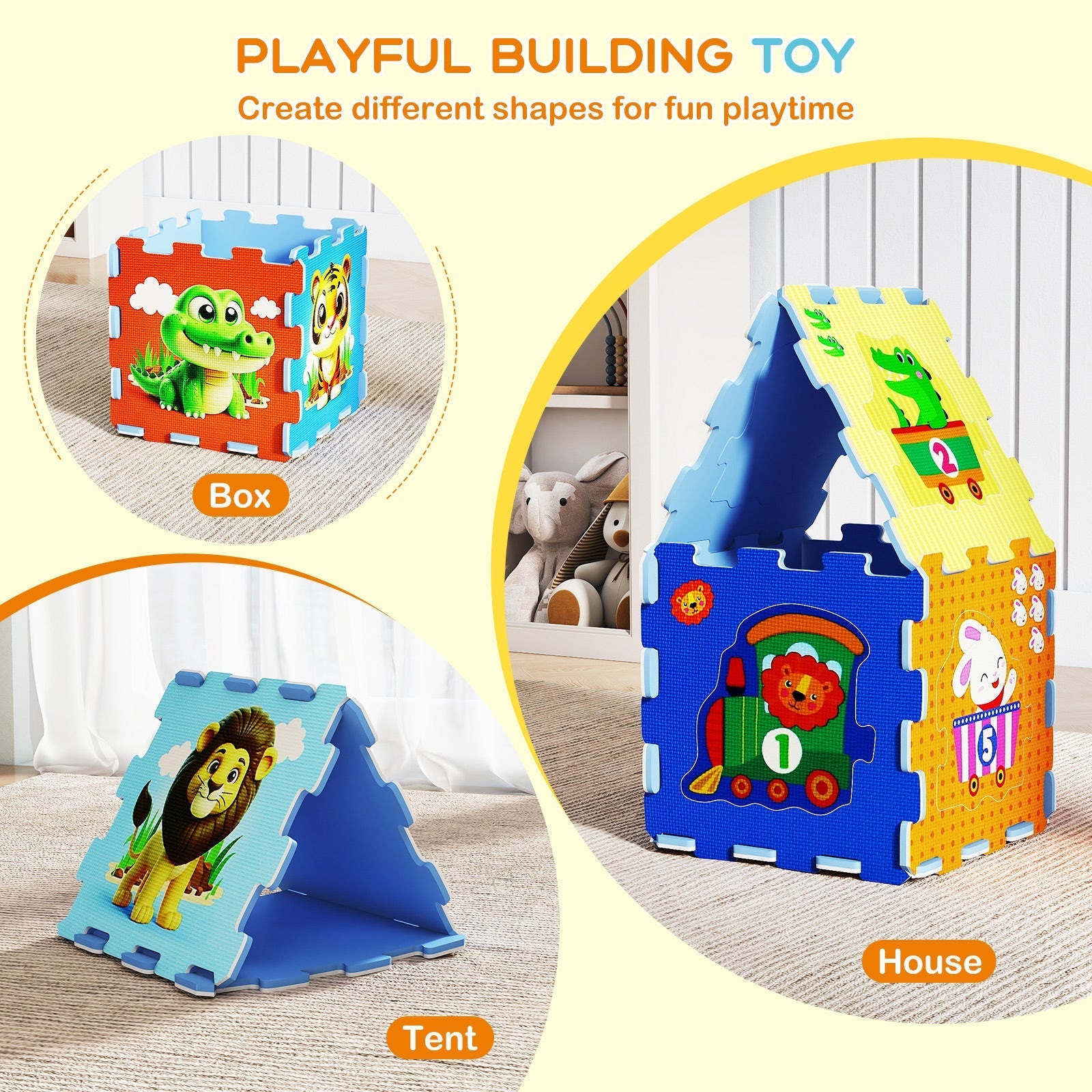 8-Piece Educational Animal Interlocking Baby Play Mat