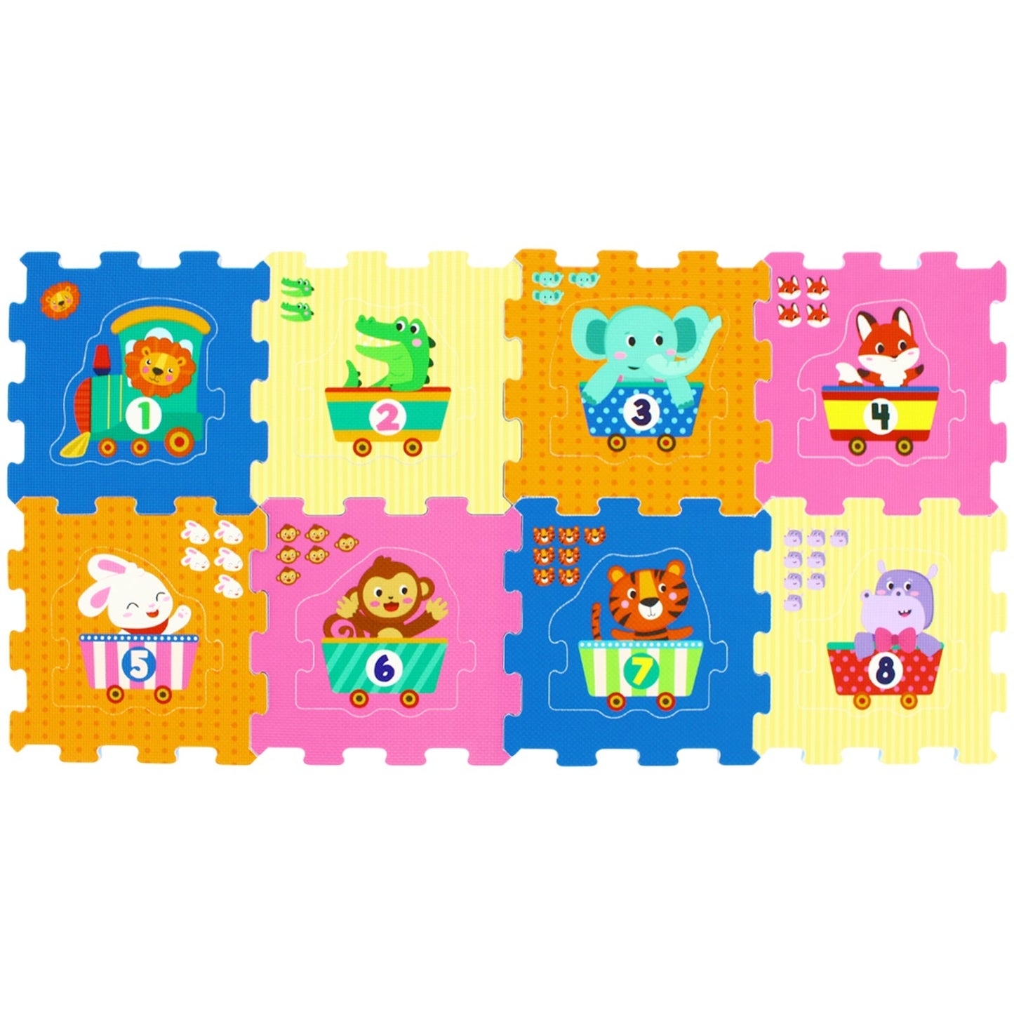 8-Piece Interlocking Baby Floor Puzzle Tiles with Educational Numbers | Purrfect Pet Kingdom