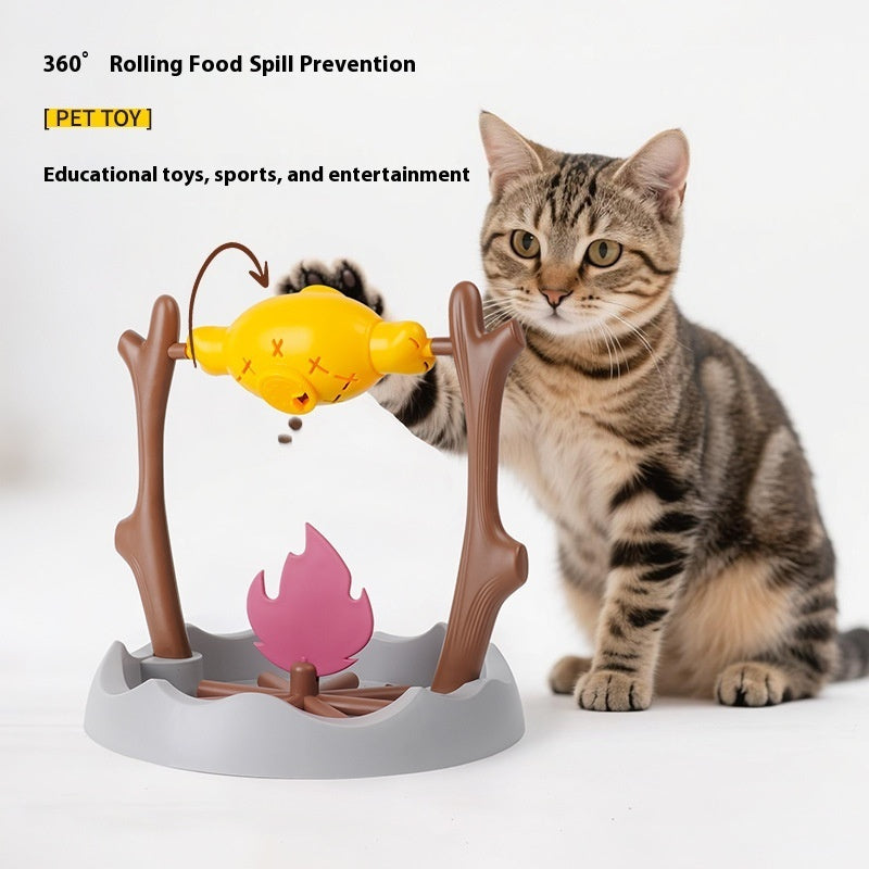 Cat Treat Toy Interactive Tumbler Food Dispenser Play Tool - Detail Angle 4 | Majestic Pet Kingdom