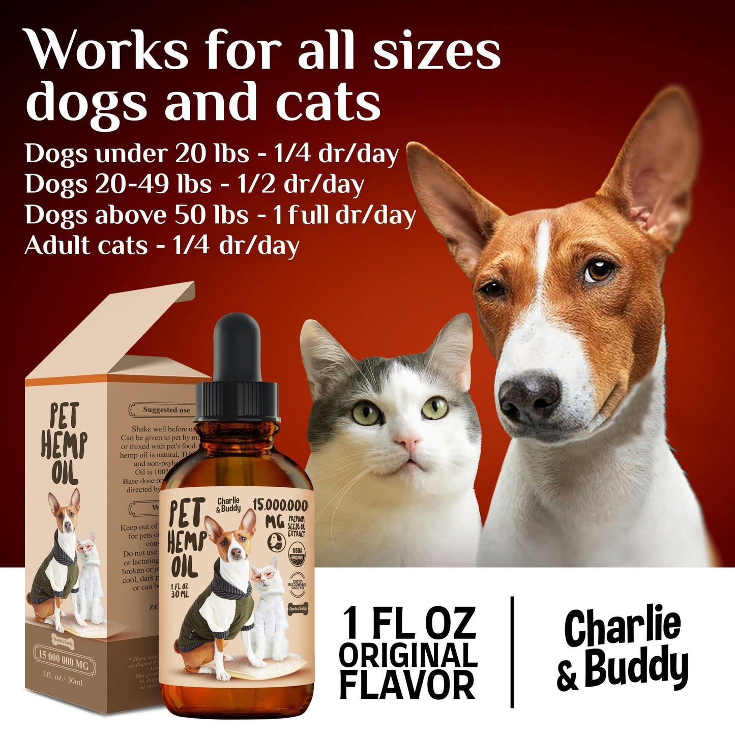 Hemp Oil for Dogs & Cats - Hip, Joint & Skin Support 2oz