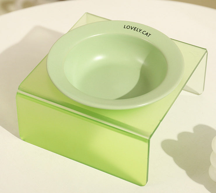 Pet Bowl High Foot Acrylic Rack Cat Ceramic