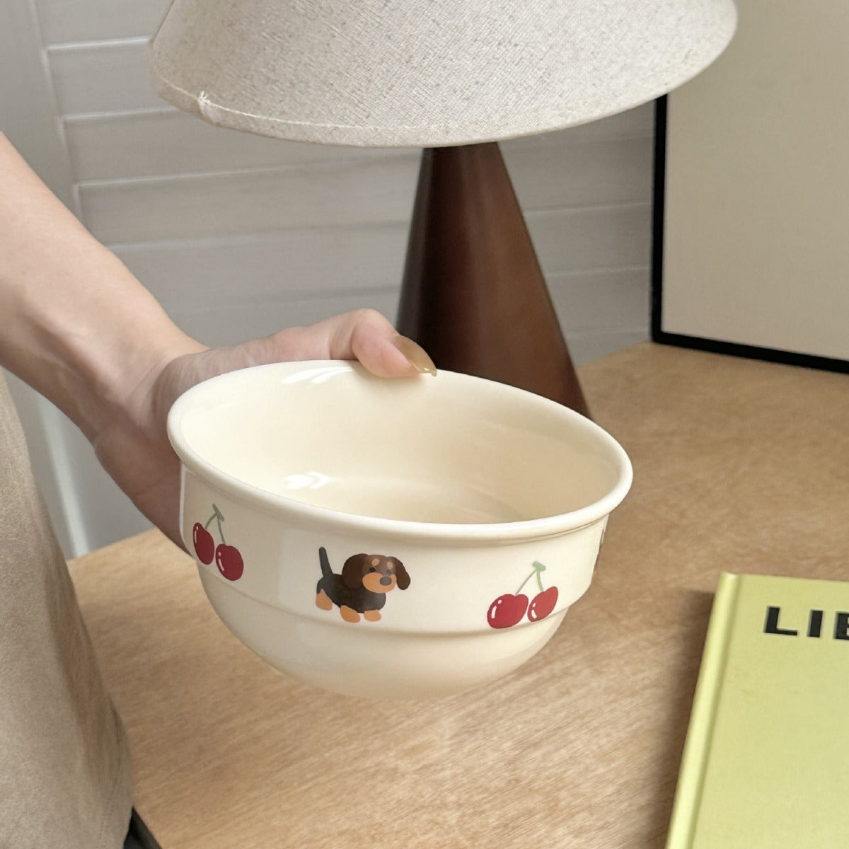 Original Cartoon Cute Cherry Sausage Dog Ceramic Tableware - Majestic Pet Kingdom