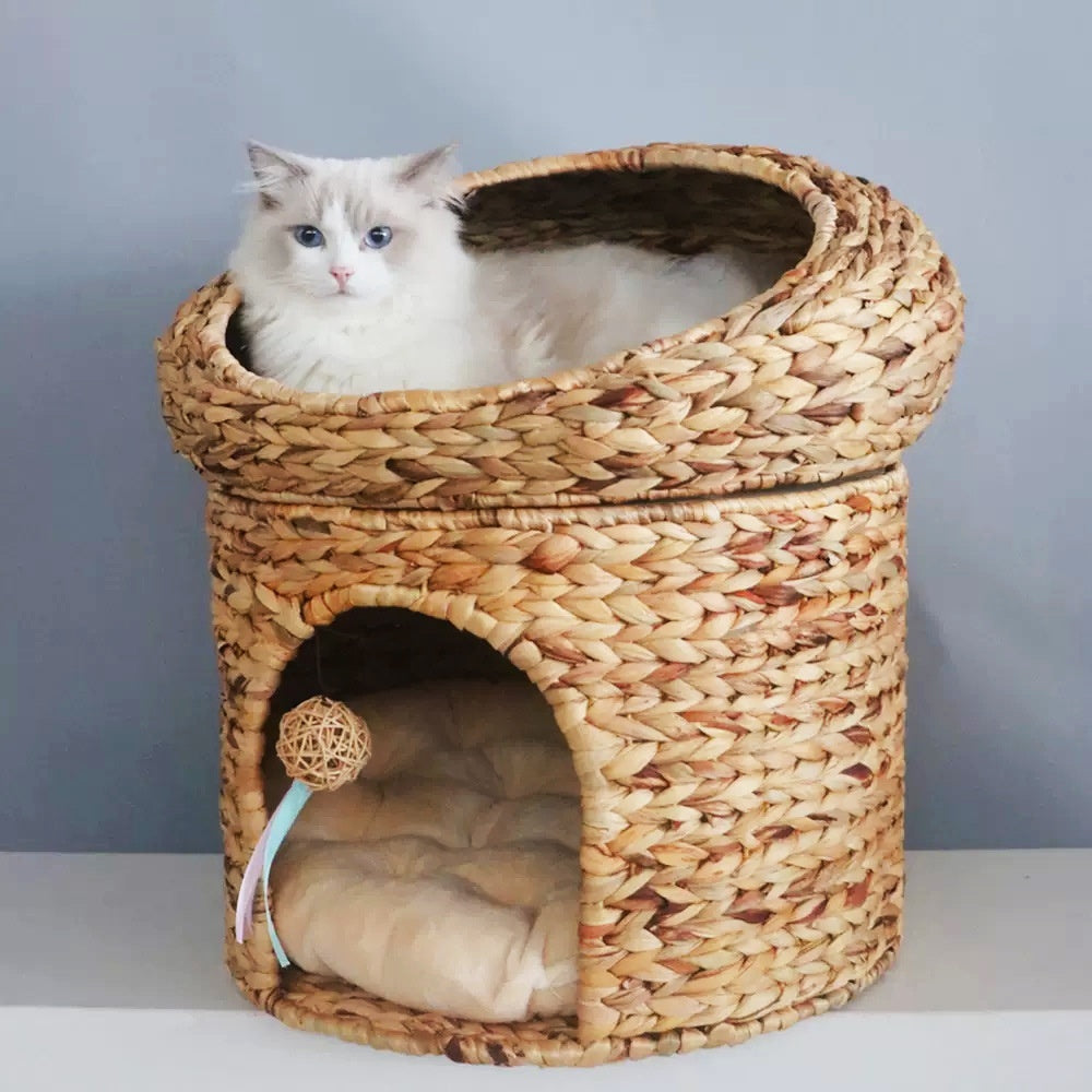 Warm Knitted Pet Bed Double-Layer Large Space Cat Bed