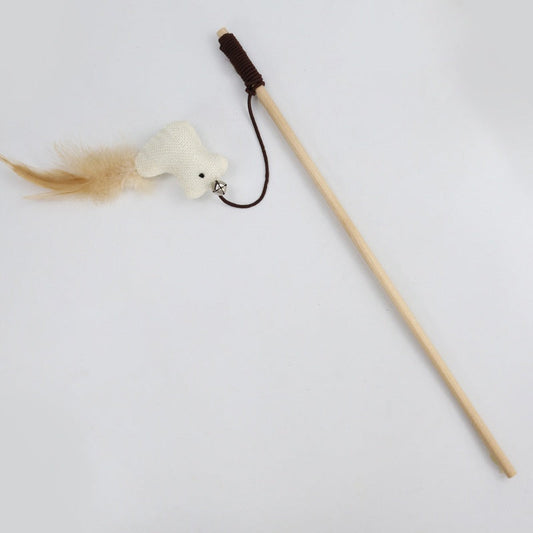 Teaser Feather Toys Kitten Funny Colorful Rod Cat Wand Toys Wood Pet Cat Toys Interactive Stick Pet Cat Supplies | Purrfect Pet Kingdom