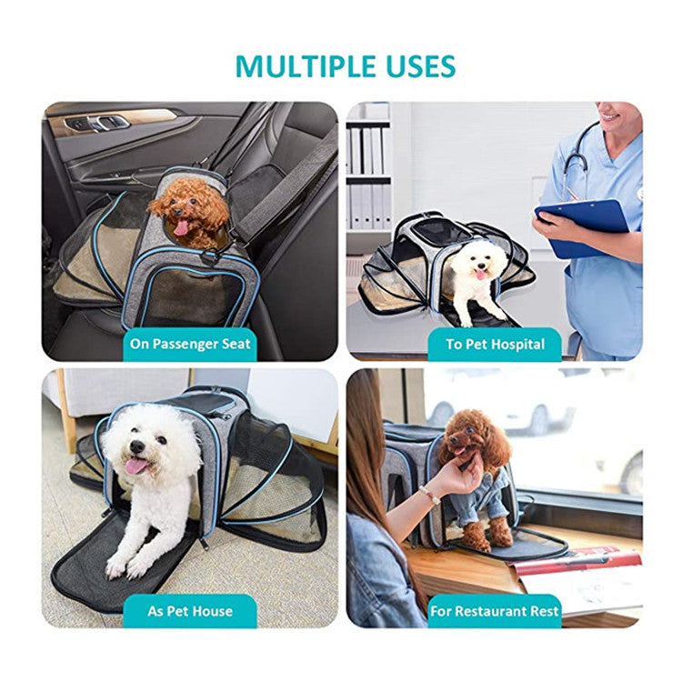 Carrier For Cat Pet Airline Approved Expandable Foldable Soft Dog Carrier Opened Doors Reflective Tapes Cat Travel Bag - Majestic Pet Kingdom