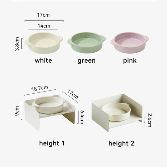 The Pet Bowl Is Made Of Metal, With A Ceramic Base And High Legs To Protect The Cat's Cervical Spine. It Can Be Used As A Dog Bowl Or Cat Bowl, And Also As A Water Bowl For Pets.