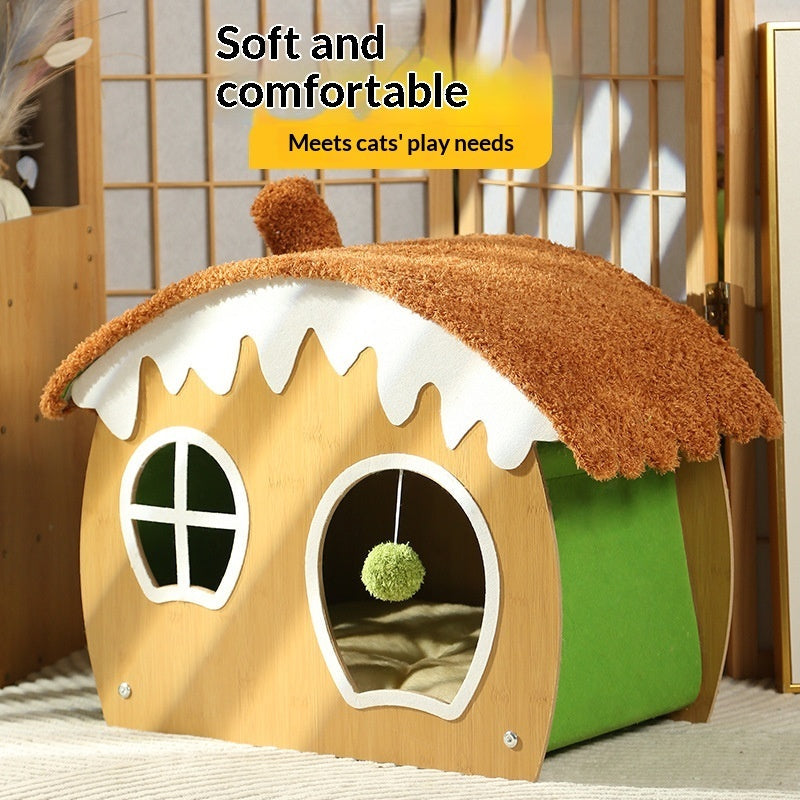 Winter Thickened Cat House Sponge Warm Pet Supplies