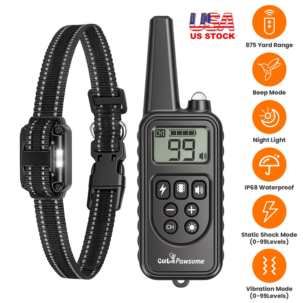Rechargeable Dog Training Collar with Remote – 875 Yard Range - Majestic Pet Kingdom