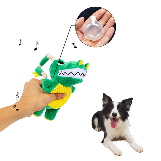 Dog Plush Sounding Chew Toy Durable Plush Toy Chew Dog Toys With Squeaker Soft Interactive Dinosaur Shape Pet Plush Toys For | Purrfect Pet Kingdom