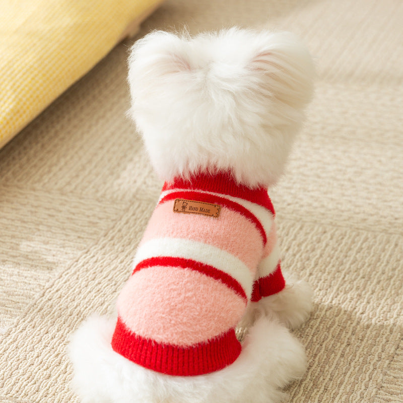 Little Dog Clothes For Autumn And Winter, Small Dog For Winter Warmth, Teddy Bichon Frise POLO Collar Pet Winter Two-legged Sweater - Majestic Pet Kingdom