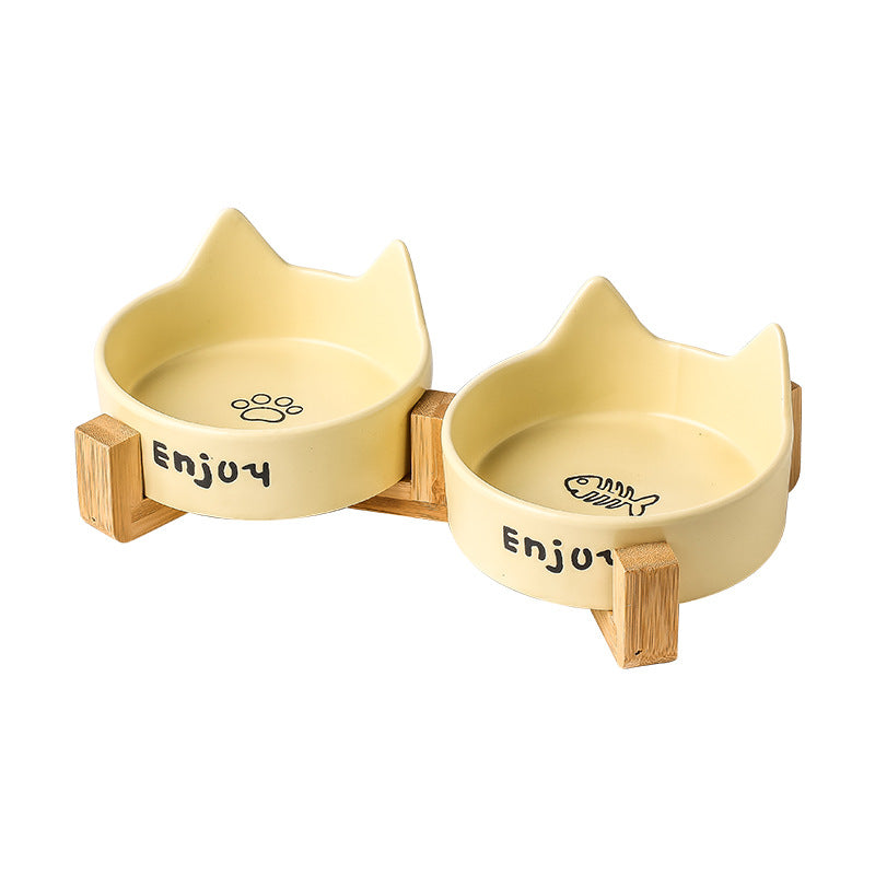 2-in-1 Cat Food Bowl Pet Water Bowl Anti-tumble - Majestic Pet Kingdom