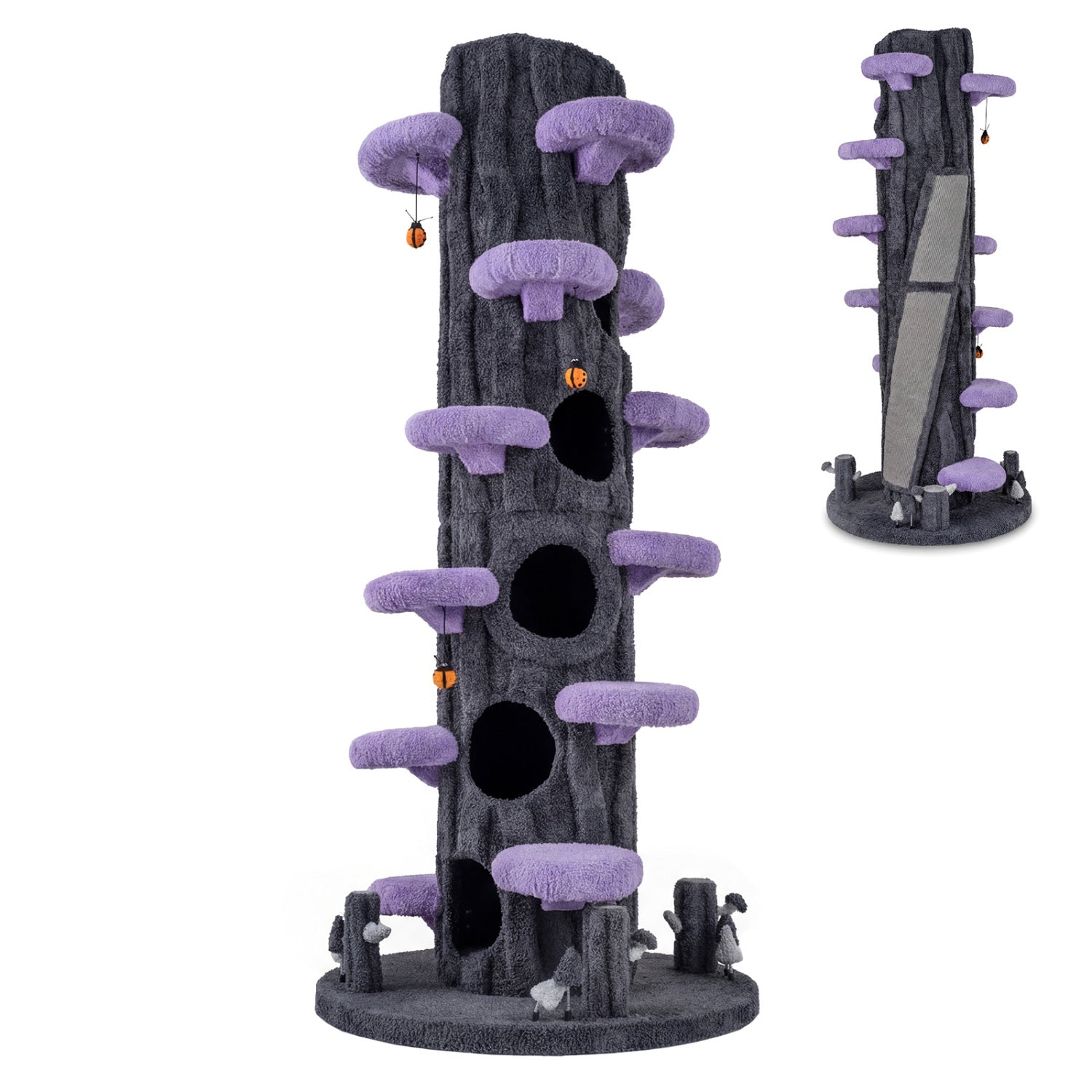 90.5 Inch Tall Multifunctional Cat Tree with Private Condos for Indoor Cats-Brown - Majestic Pet Kingdom