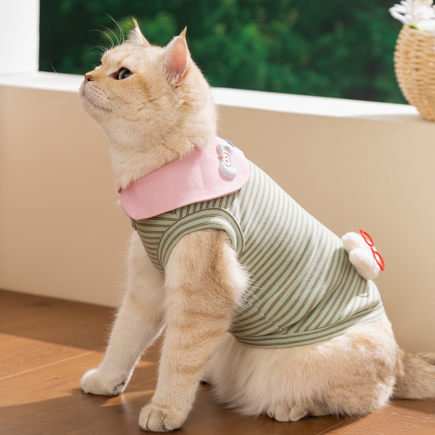 Breathable Thin-Style Striped Tank Top For Cats - Majestic Pet Kingdom