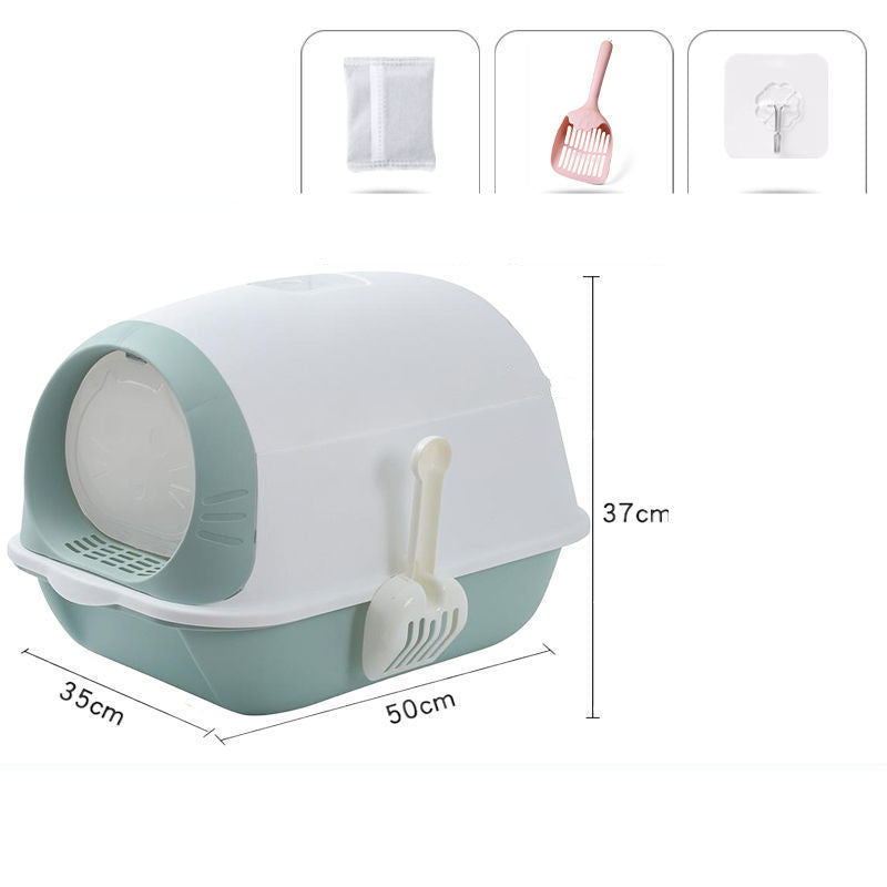 Cat Litter Box Semi-Closed Suction Deodorant Flip Cover
