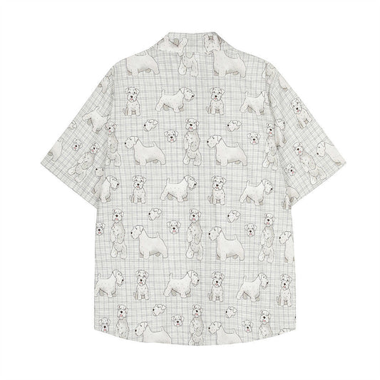 digital-full-print-cartoon-dog-plaid-short-sleeve-shirt-loose-casual-turn-down-collar-summer-shirt-men-luxury-view-2 | Majestic Pet Kingdom