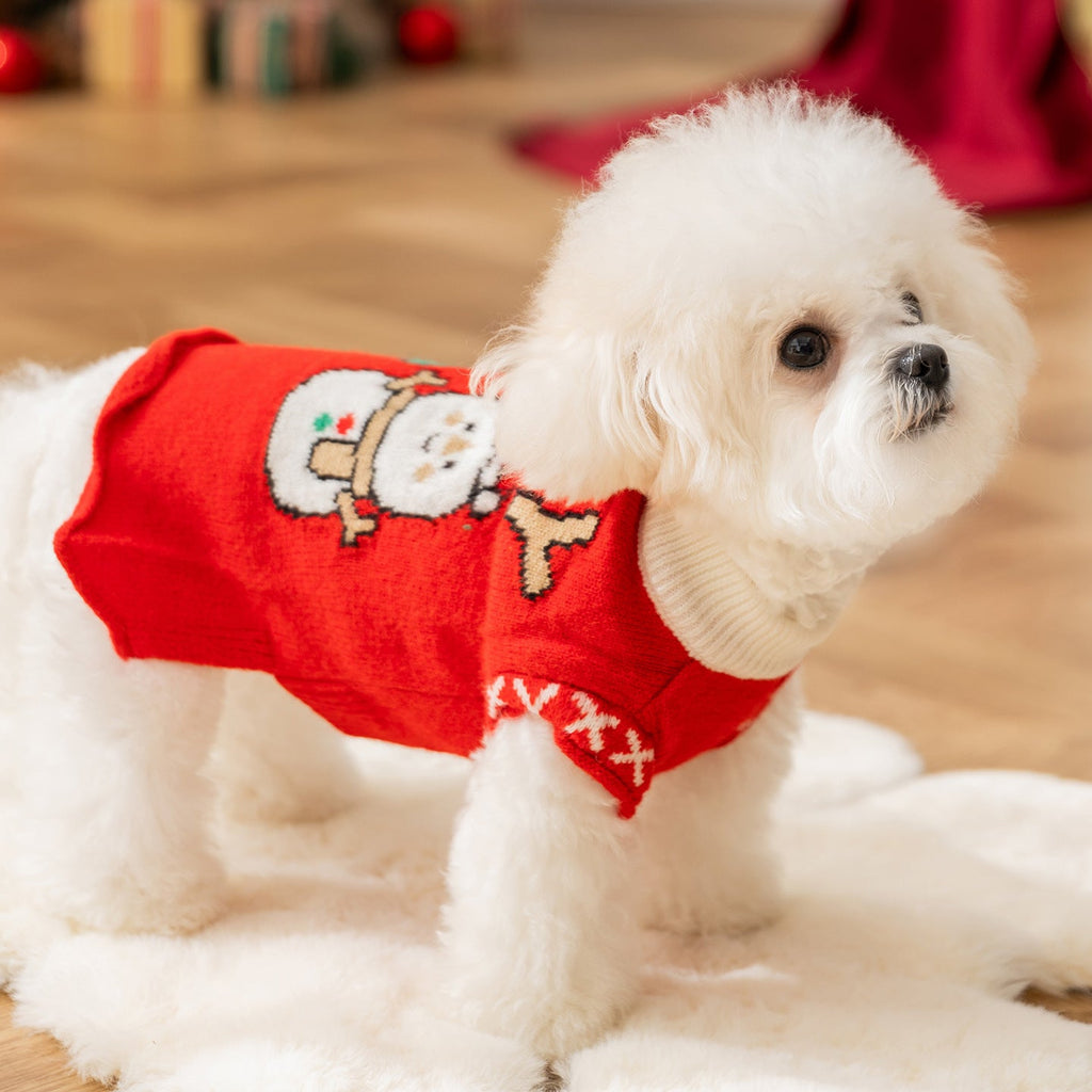 Autumn And Winter Dog Knitted Sweaters, Happy Little Dogs, Prosperous New Year Sweaters, Teddy Bichon Frises, Cat Pet Warm Clothes - Majestic Pet Kingdom