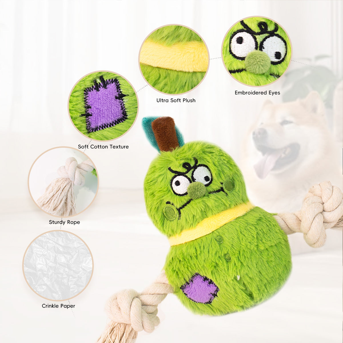 Interactive Dog Toy Plush Rope Knot Tug Of War Game Bb Bite Resistant Molar Tooth Toy | Purrfect Pet Kingdom