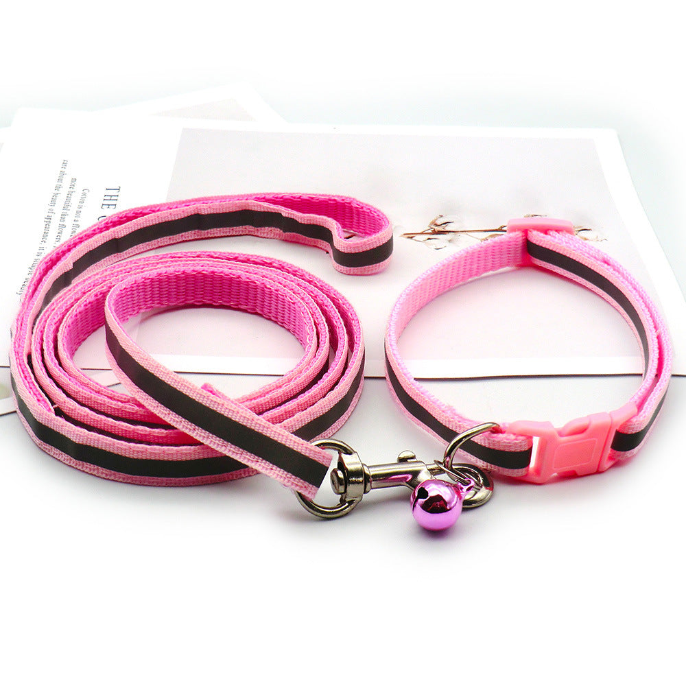 Pet Cloth Leash With Reflective Strip For Dogs