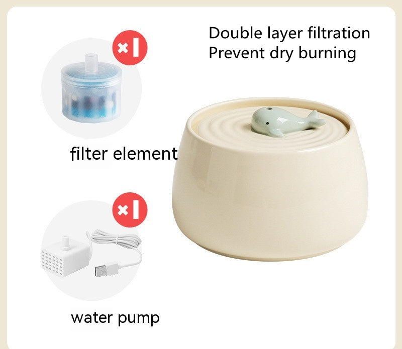 Cat Ceramic Automatic Circulation Filtration Water Dispenser - Majestic Pet Kingdom